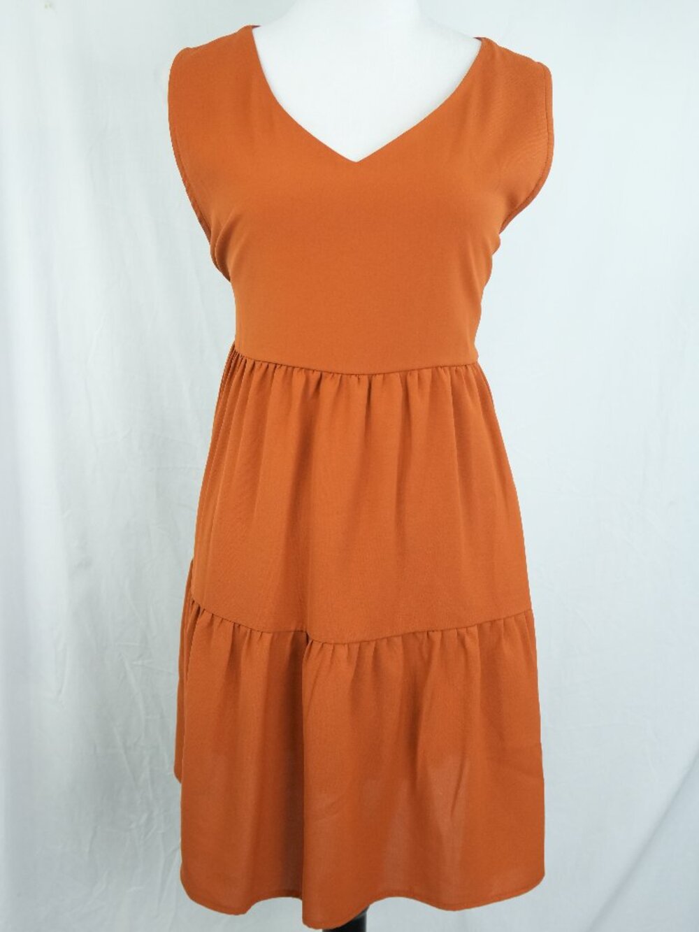 LNC Womens XL Mustard Tank Top Babydoll Flowy Summer Beach Vacation Office